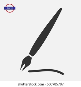 Old Pen Icon. Simple Symbol. Flat Design Style. Vector Illustration
