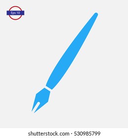 Old Pen Icon. Simple Symbol. Flat Design Style. Vector Illustration