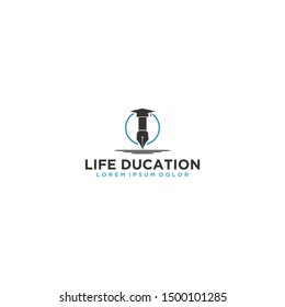 Old pen - logo for education and knowledge