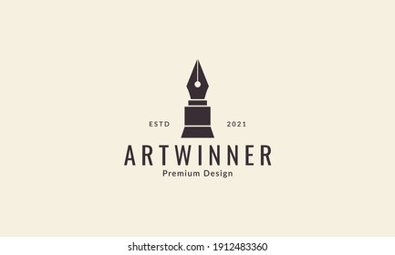 lápiz antiguo con símbolo de logotipo trofeo icono de vector ilustración de diseño gráfico