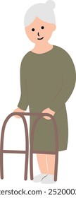 Old People Cartoon Character Illustration. Isolated on White Background. Flat Vector Graphic