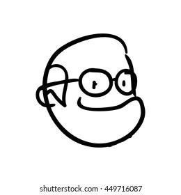 old people and cartoon concept represented by grandfather icon. Isolated and sketch illustration 