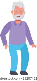 Old People Character Isolated on White Background. Vector Illustration with Cartoon Style