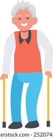 Personagem de Pessoas Idosas Isolado no Fundo Branco. Ilustração vetorial com estilo de desenho animado