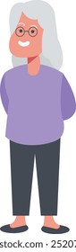 Old People Character Isolated on White Background. Vector Illustration with Cartoon Style
