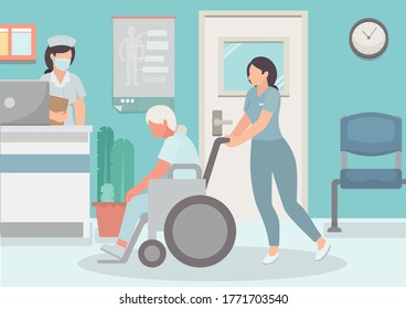 Old people check up with the doctor