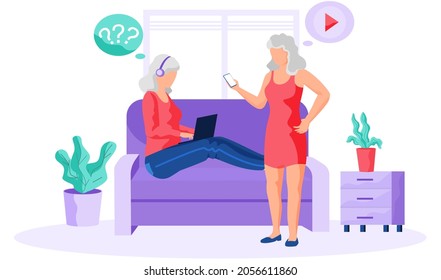 167 Elderly Computer Teaching Stock Illustrations, Images & Vectors 