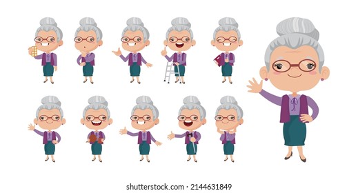 Old people with different poses