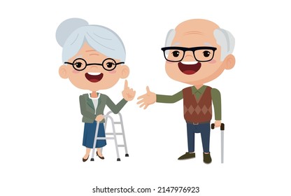 Old people with different poses