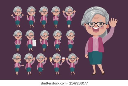 Old people with different poses