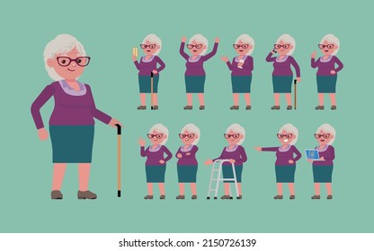 Old people with different poses