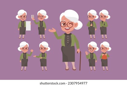 Old people with different poses