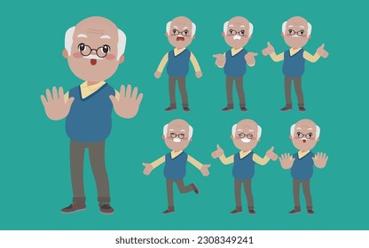 Old people with different poses