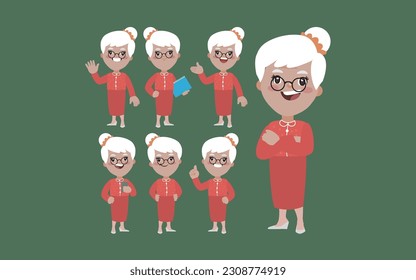 Old people with different poses