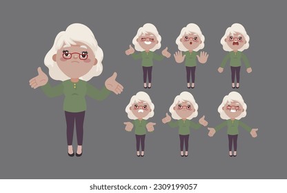 Old people with different poses