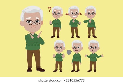 Old people with different poses