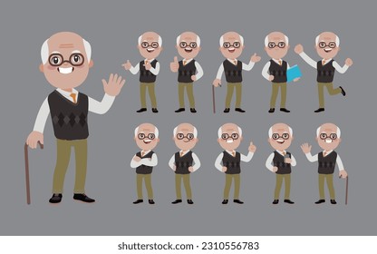 Viejos con poses diferentes