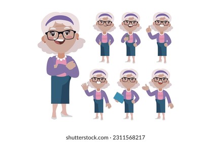 Old people with different poses