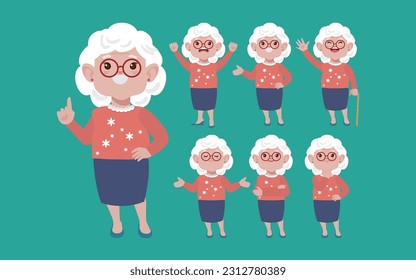 Old people with different poses