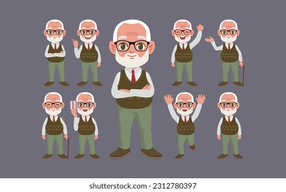 Viejos con poses diferentes