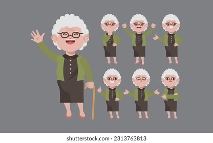 Old people with different poses