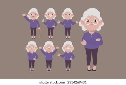 Old people with different poses