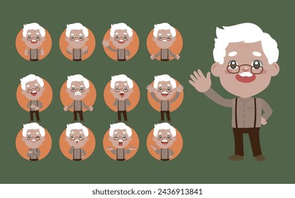 Ancianos con diferentes poses
