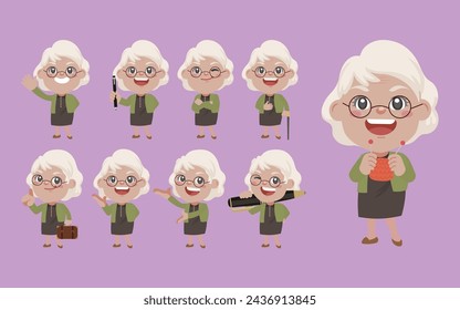 Old people with different poses