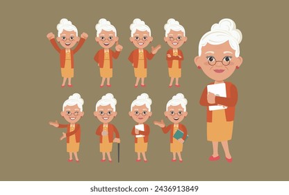 Old people with different poses