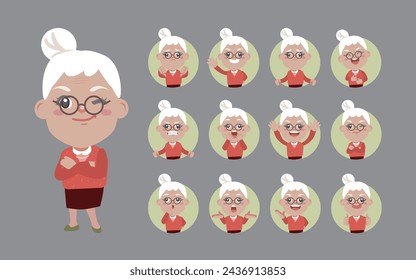 Old people with different poses