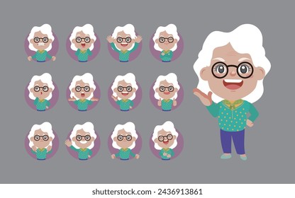 Ancianos con diferentes poses