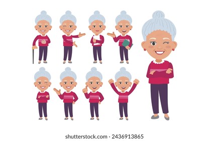 Ancianos con diferentes poses
