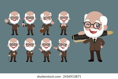 Old people with different poses