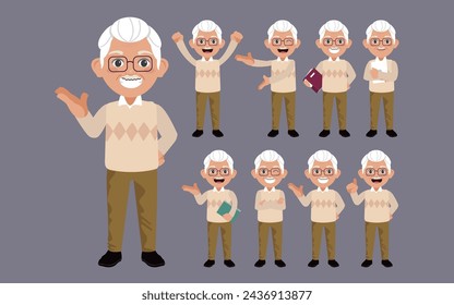 Old people with different poses