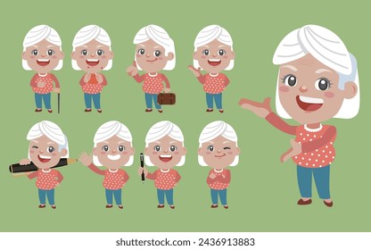 Ancianos con diferentes poses