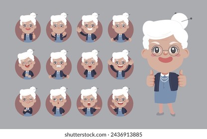 Old people with different poses