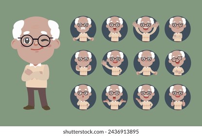 Ancianos con diferentes poses