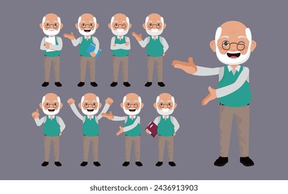 Ancianos con diferentes poses