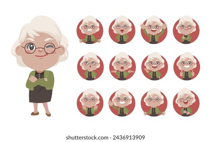 Old people with different poses