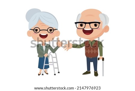 Old people with different poses
