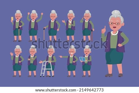 Old people with different poses