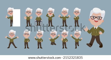 Old people with different poses