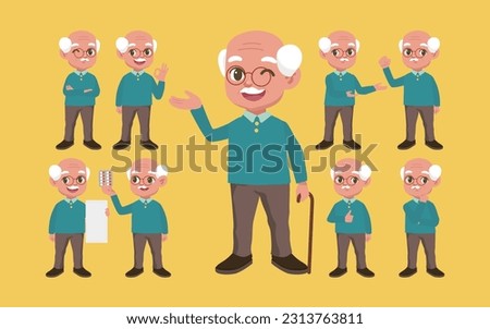 Old people with different poses