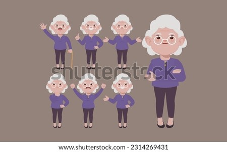 Old people with different poses