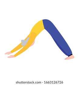 Old people doing exercises. Grandparents. Sport. Vector isolated illustration. Cartoon character.