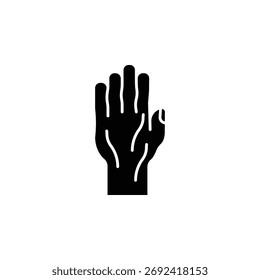 Icono de Vector de mano de personas mayores. Estilo sólido del icono del gesto de la mano. uso perfecto para el logotipo, la presentación, el Sitio web, y más. estilo moderno del glifo del diseño del icono