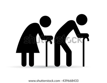 Old people icon vector illustration isolated on white background