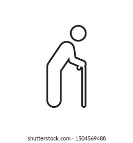 old people line icon vector illustration