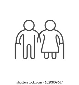 Old people line outline icon