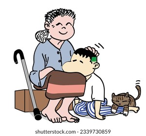 Old people are often lonely. because she have no friends So it's good for us to talk to mom or to flatter the mother.  